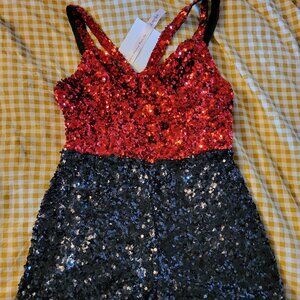 Taylor Swift Red Sequin Bodysuit